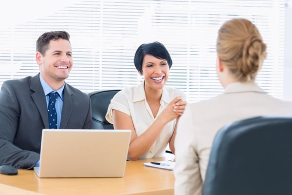 Recruiters checking the candidate during a job interview at offi