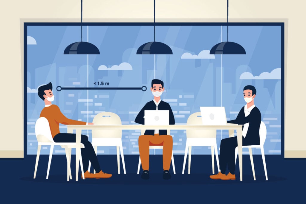 New Survey Reveals the Post-COVID Workplace: Flexible Working, Social Distancing & Lots of Anxiety 2 social distance ISS 25819 04849