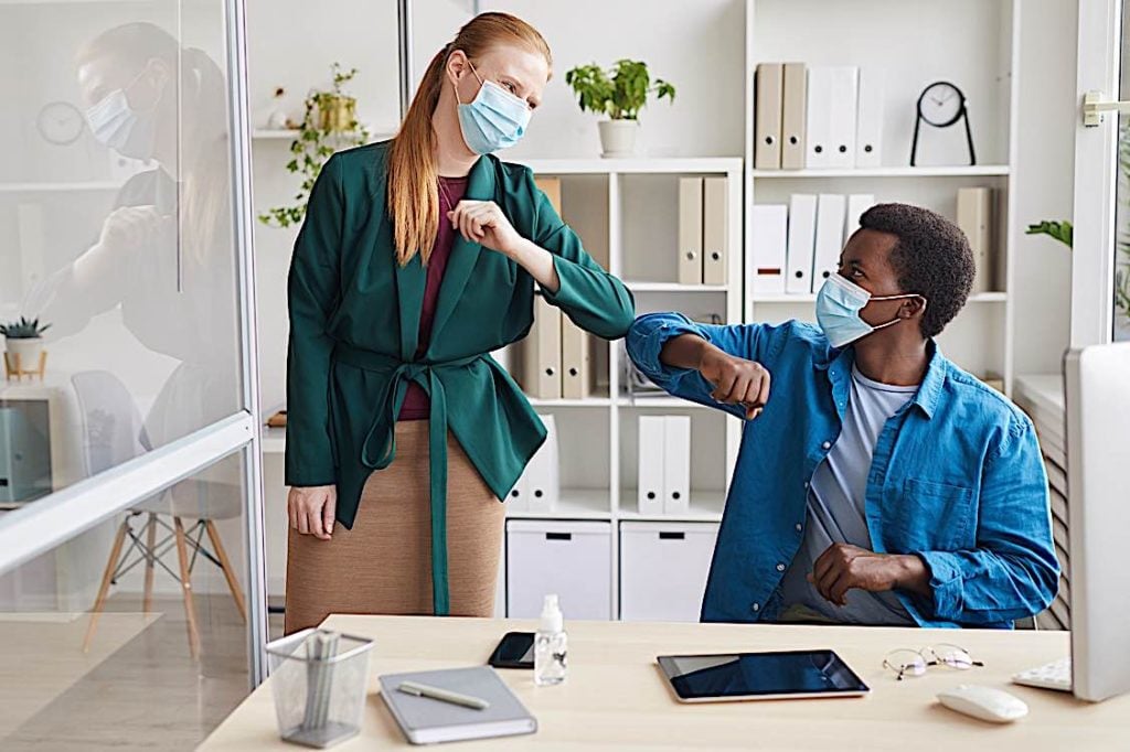 HR Management: #NewNormalWorkplace — mixed responses in workplaces to removal of mask mandates; and how to prevent divisions and conflicts 3 The New Post Covid workplace reality dreamstime l 194425600 Pivotal HR Solutions Blog